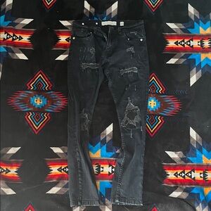 Kids Distressed Black Jeans